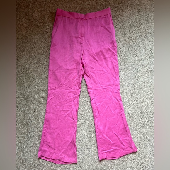 H&M Flared Pants Pink with Trouser Style Pockets Size 14 - Picture 1 of 10
